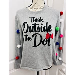 Disney parks gray sweatshirt Minnie Mouse dots size L